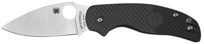 Spyderco 3 in. Sage 5 Lightweight Alzheimer's Folding Knife, Plain Satin CPM S30V SS Blade, Black Textured FRN Handle