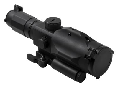 NCStar 3-9x 40mm SRT Gen 3 Rifle Scope, Illuminated P4 Sniper Reticle Green Laser, Hardcoat Anodized, Black
