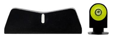 XS Sights DXT2 Big Dot Night Sights for Glock Green Tritium Yellow Outline Front, Black Frame