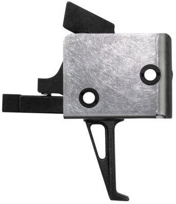 CMC Triggers Drop-In Single-Stage Flat Trigger for AR-15/AR-10, 3-3.50 lb. Draw, Black/Silver, Steel