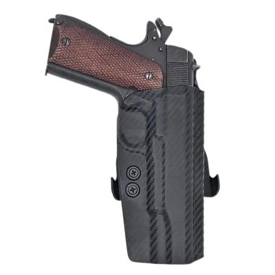 Rounded Gear OWB Paddle Holster for 1911 5 in., Right Hand, Black, Carbon Fiber Kydex