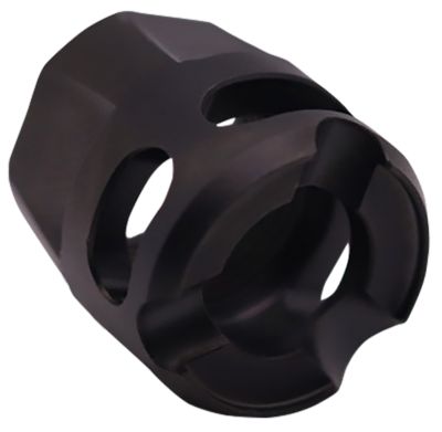True Precision Inc Type Y Micro Compensator, 9mmLuger/380 ACP, 1/2 in. x 28 Thread, Black DLC, 416R Stainless Steel