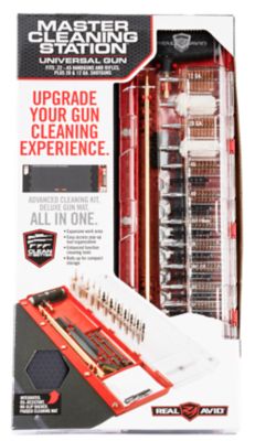 Real Avid/Revo Master Cleaning Station for Rifles/Shotguns, Bronze/Nylon Bristles, Black/Red
