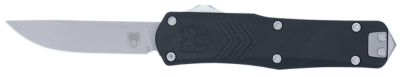 CobraTec Knives 2.75 in. Small FS-X Gen III OTF Drop Point Knife, Plain Stonewashed D2 Steel Blade, Aluminum Handle