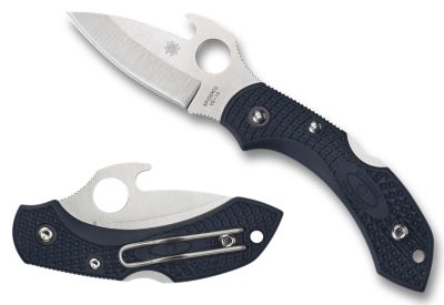 Spyderco 2.28 in. Dragonfly 2 Drop Point Folding Knife with Clip, Plain VG-10 SS Blade, Gray Bi-Directional Textured FRN Handle