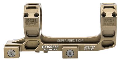 Geissele Automatics AR-15 Super Precision Scope Mount/Ring Combo for AR-15/M4, 30mm Tube, 0 MOA, Desert Dirt Anodized, 05404S