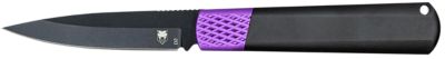 CobraTec Knives 3 in. Gideon Folding Knife, Plain Black Stonewashed D2 Steel Blade, Black/Purple Aluminum Handle