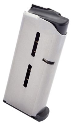 Wilson Combat 7 Round 45 ACP Magazine for 1911 Officer, Detachable w/ Standard Floor Plate, Stainless Steel, 47OXC
