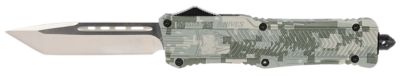 CobraTec Knives 3.75 in. Large CTK-1 OTF Tanto Knife, Plain D2 Steel Blade, Army DigiCamo Aluminum Handle