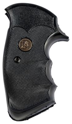 Pachmayr Gripper Professional Grip for S&W K/L Frame with Square Butt, Checkered, Black, Rubber with Finger Grooves