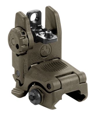 Magpul MBUS Rear Sight for AR-15/ M16, Olive Drab Green, Polymer, Spring-Loaded Flip Up