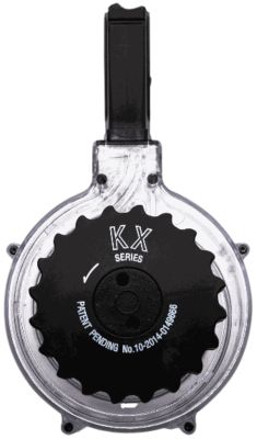 KCI USA INC 50 Round 5.56x45mm NATO Drum Magazine for AR-15, Clear, Polymer