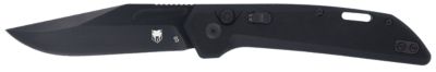 CobraTec Knives 3.5 in. Naja Folding Knife, Plain Black Powder-Coat D2 Steel Blade, Black G10 Scales Handle