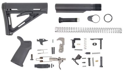 DPMS Panther Arms MOE PPT Lower Build Kit for AR-15, Includes Black Magpul Grip & Magpul MOE Black Stock