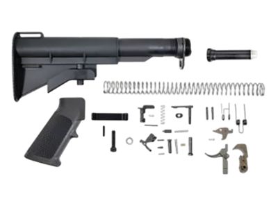 DPMS Panther Arms CAR-15 Lower Build Kit for AR-15, Black, A2 Grip, Fiberlite Buttstock