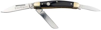 Boker Stockman Traditional Large Clip Point/Sheepsfoot/Spey Knife, Plain D2 Steel Blade, Brown Jigged Bone Handle