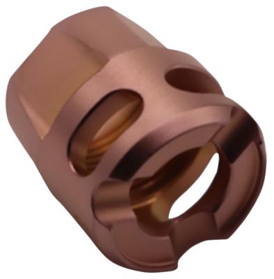 True Precision Inc Type Y Micro Compensator, 9mmLuger/380 ACP, 1/2 in. x 28 Thread, Copper, 416R Stainless Steel