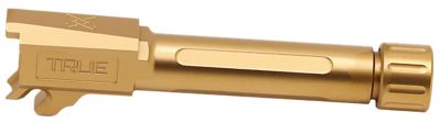 True Precision Inc 9mm Sig Duty Barrel for Sig P365/P365 SAS/P365X, 3.10 in., 1/2 in. x 28 Thread, Gold TiN, Stainless Steel
