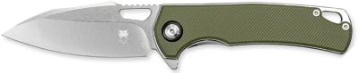 CobraTec Knives 3.12 in. Wolverine OTF Drop Point Knife, Plain Satin TiCN D2 Steel Blade, Green Textured G10 Handle