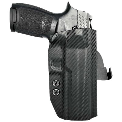 Rounded Gear OWB Paddle Holster for Sig Sauer P320, Right Hand, Black, Carbon Fiber Kydex