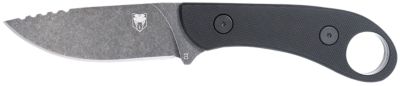 CobraTec Knives 3.5 in. Skinner Gen II Folding Knife, Stonewashed D2 Steel Blade, Black G10 Scales Handle with Finger Ring