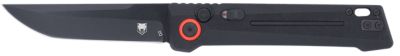 CobraTec Knives 3.5 in. Inferno OTF Tanto Folding Knife, Plain Black TiCN D2 Steel Blade, Black Textured Handle