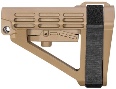 SB Tactical SBA4 X Stabilizing Brace for AR-Platform (Tube Included), 5-Position Adjustable, Flat Dark Earth, Synthetic