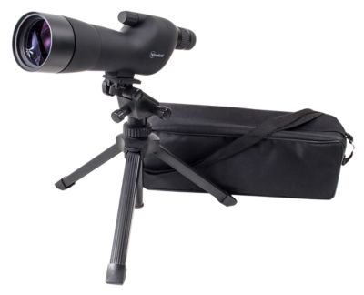 Firefield 20-60x 60mm Angled Body Spotting Scope Kit, Black, Rubber Armor, BaK-4 Roof Prism, Straight Eye Piece
