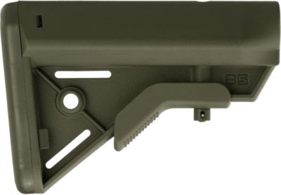 B5 Systems Bravo Stock for AR-Platform with Mil-Spec Receiver Extension (Tube Not Included), OD Green, Synthetic