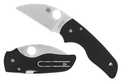 Spyderco 2.44 in. Lil' Native Wharncliffe Folding Knife with Pocket Clip, Plain CPM S30V SS Blade, Black Textured G10 Handle