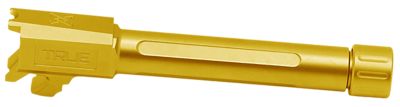 True Precision Inc 9mm Luger Springfield Barrel for Springfield Hellcat Pro, 3.70 in., 1/2 in. x 28 Thread, Gold TiN