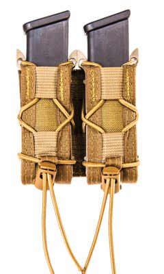 High Speed Gear Taco Double Pistol Mag Pouch, MOLLE, Belts 2 in. Wide, Coyote Brown, Nylon