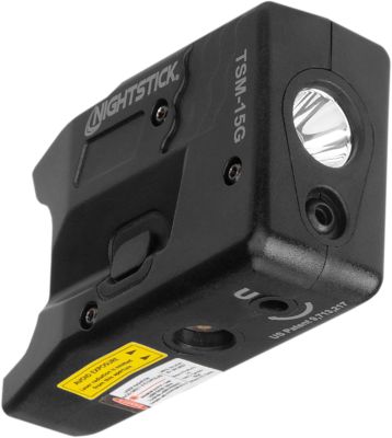 Bayco Nightstick Gun Light with Green laser for S&W M&P Shield/Shield Plus, Black, 150-Lumen, White LED