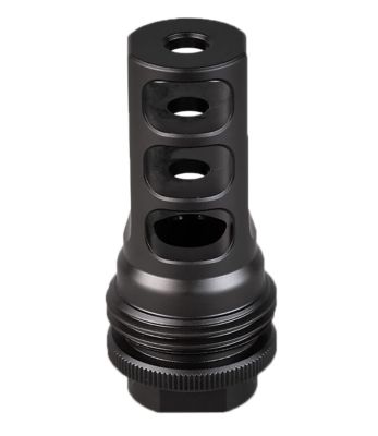 SilencerCo ASR Muzzle Brake, 9mm, 9/16 in. x 24 RH Thread, Black Nitride, Titanium