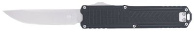 CobraTec Knives 3.25 in. Ranger OTF Knife, Plain Stonewashed D2 Steel Blade, Black Textured G10 Scales Handle