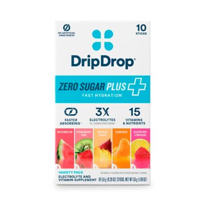 DripDrop Hydration Zero Sugar Plus, 5 Flavor Sampler, 10 ct.