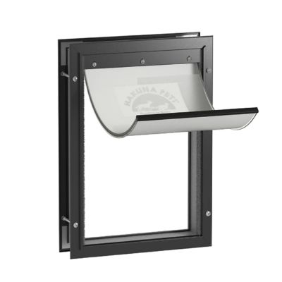Hakuna Pets Deluxe Aluminum Pet Door, Black, Large