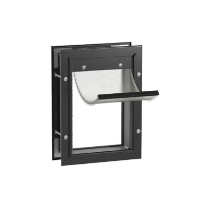Hakuna Pets Deluxe Aluminum Pet Door, Black, Small