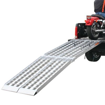 Black Widow 12 ft. Big Boy Aluminum Folding Motorcycle, ATV, UTV, Lawn & Garden Loading Ramp