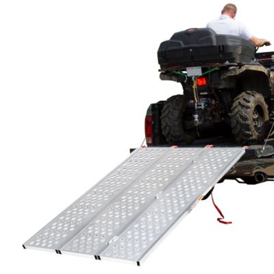 Black Widow 77 x 54in. Extra-Wide Aluminum Tri-Fold ATV Loading Ramp with Punch Plate Surface 1,500 lb. Weight Capacity