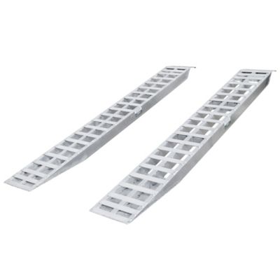 Heavy Duty Ramps 10 ft. Aluminum 5,000 lb Car & Truck Loading Trailer Ramps with Plate Ends