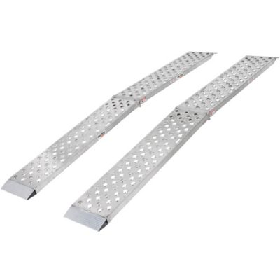 Black Widow 10 ft. Big Boy EZ Rizer Aluminum UTV Ramps 3000 lbs Capacity for Loading Trucks Folding Anti-Slip Plate Surface