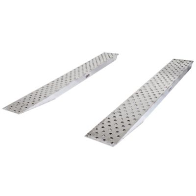 Heavy Duty Ramps 120 x 16in. Aluminum 5,000 lb Car Trailer Ramps 20-36 in. Load Height Hook-End