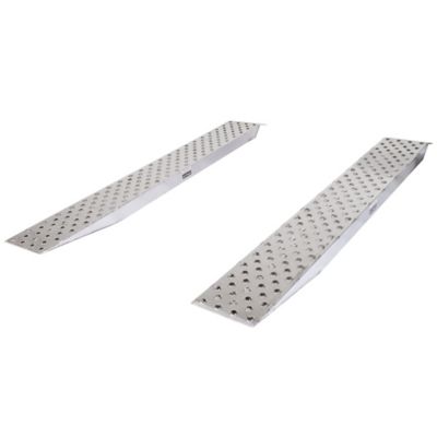 Heavy Duty Ramps 10 ft. L x 16 in. W - EZ Traction Aluminum Plate End Car Trailer Ramps - 5,000 lb. Per Axle Capacity