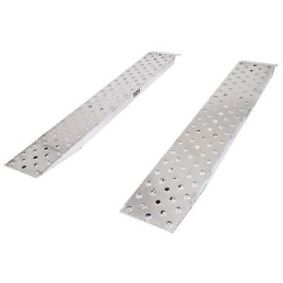Heavy Duty Ramps 94 x 15in. Aluminum 5,000 lb. Car Trailer Ramps 16-24 in. Load Height Plate-End