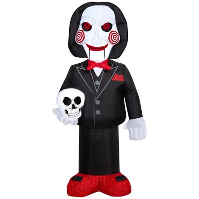 Gemmy Billy the Puppet SAW Halloween Inflatable Holding Skull, 3.5 ft. Lighted Airblown Yard Decor