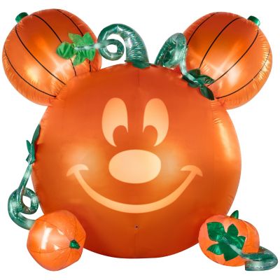 Gemmy Disney Mickey Mouse Pumpkin Inflatable with EmoteGlow Face