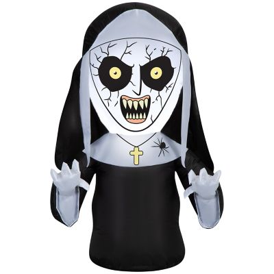 Gemmy The Nun Halloween Inflatable with Spider Detail, 3.5 ft. Stylized Lighted Airblown Yard Decor