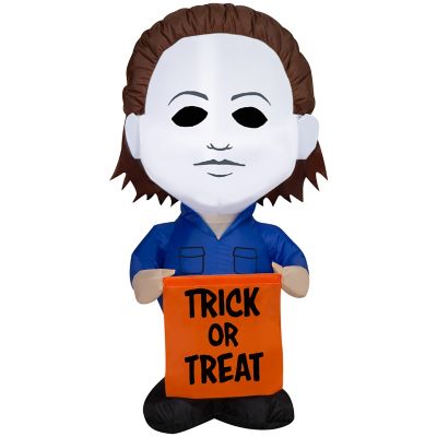 Gemmy Universal Michael Myers Halloween Inflatable with Trick or Treat Bag, 3.5 ft. Lighted Airblown Yard Decor