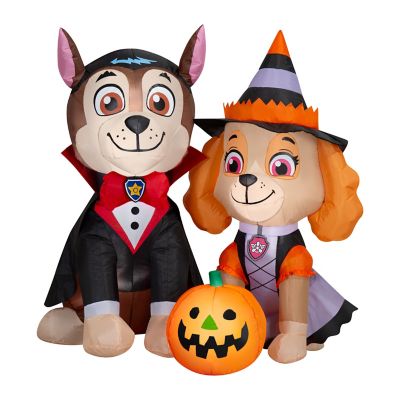 Gemmy PAW Patrol Halloween Inflatable Scene with Vampire Chase and Witch Skye, 3.5 ft. Lighted Airblown Yard Decor